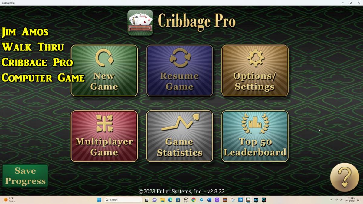 Cribbage Pro Computer Game Demo on Brutal&nbsp;Level!