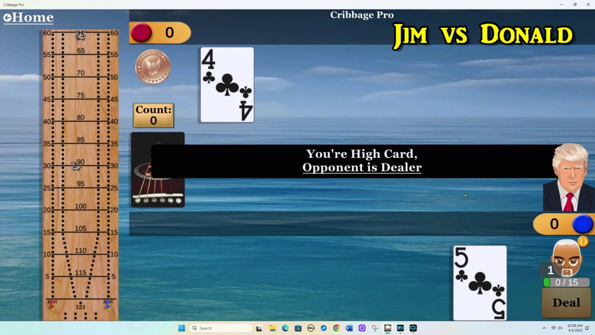 Jim vs Donald Trump on Cribbage&nbsp;Pro