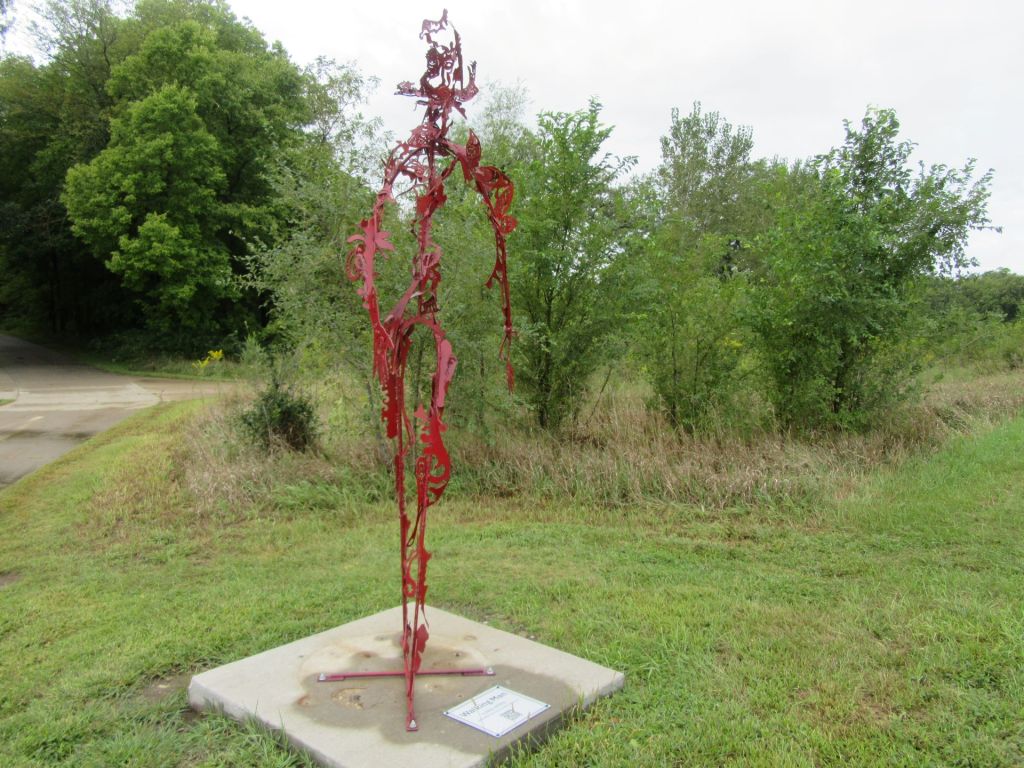 Walking Man Sculpture and Other Sights at the Iowa City Sculptors Showcase